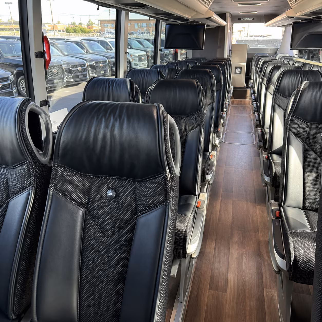 santa monica charter bus services interior
